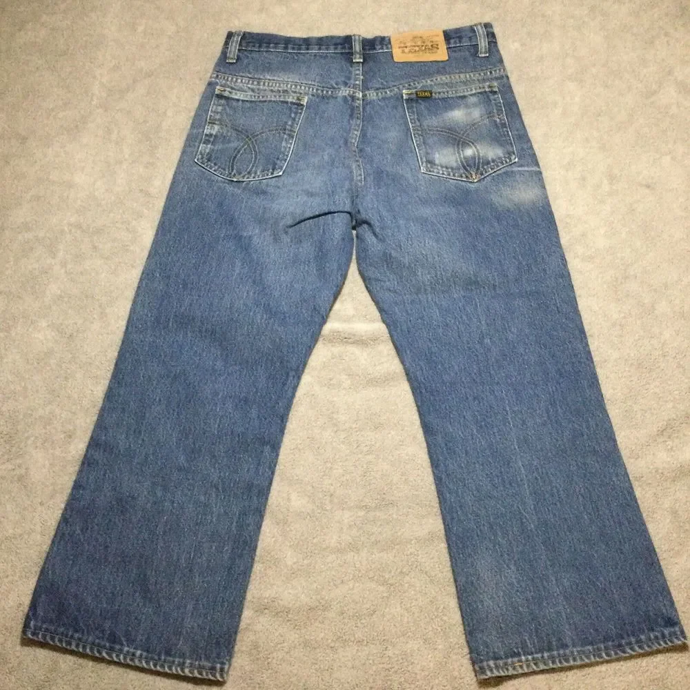 Vintage Texas Safety‎ Jeans Mens 32x25 Medium Wash Western Made In Usa